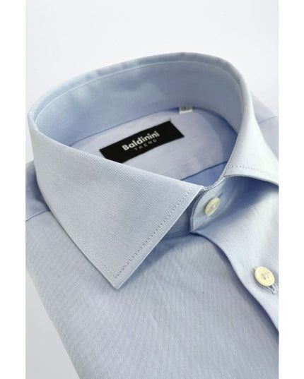 Baldinini Trend Light Blue Cotton Men Shirt