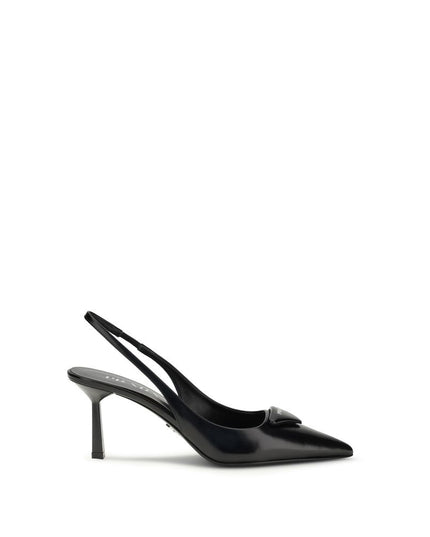 Prada Black Calf Leather Bos Taurus High Heel Pumps