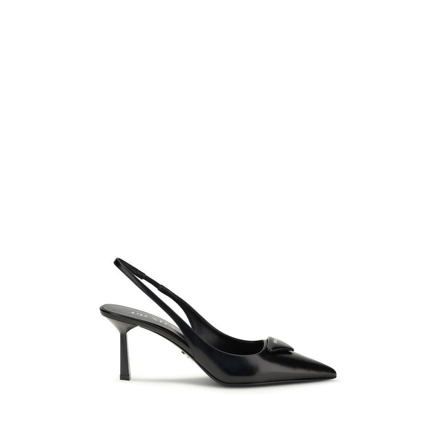 Prada Black Calf Leather Bos Taurus High Heel Pumps