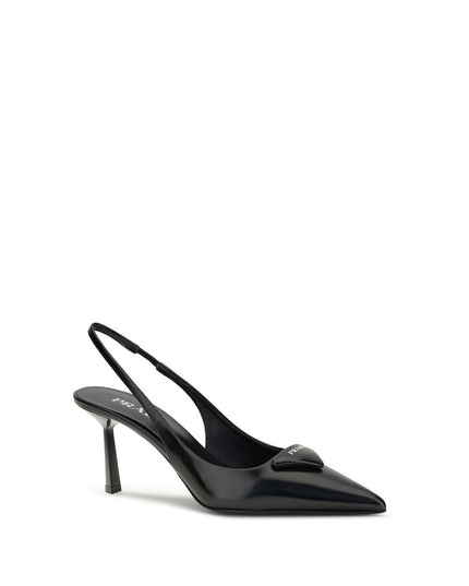 Prada Black Calf Leather Bos Taurus High Heel Pumps