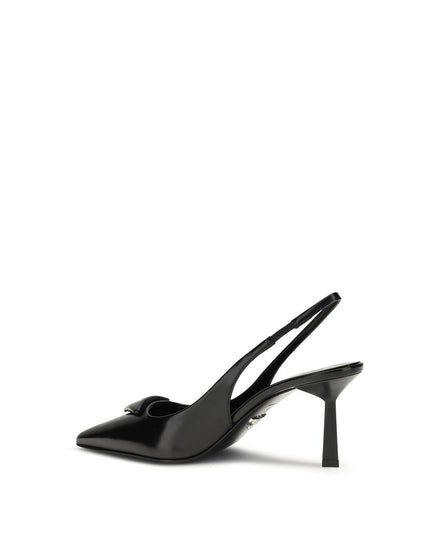 Prada Black Calf Leather Bos Taurus High Heel Pumps