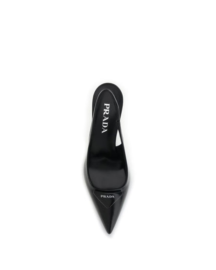 Prada Black Calf Leather Bos Taurus High Heel Pumps