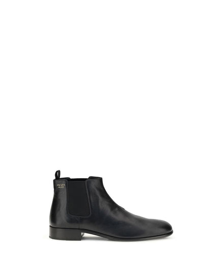 Prada Black Goatskin Ankle Boots