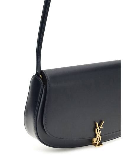 Saint Laurent Blue Calf Leather Bos Taurus Shoulder Bag