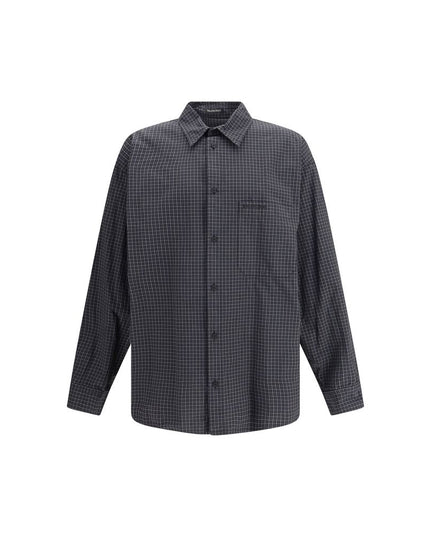 Balenciaga Black Wool Pattern Shirt