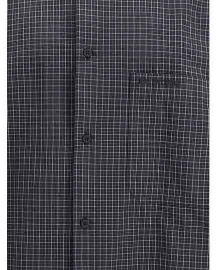 Balenciaga Black Wool Pattern Shirt