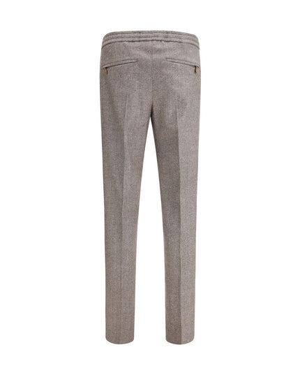 PT Torino Brown Fleece Wool Casual Pants