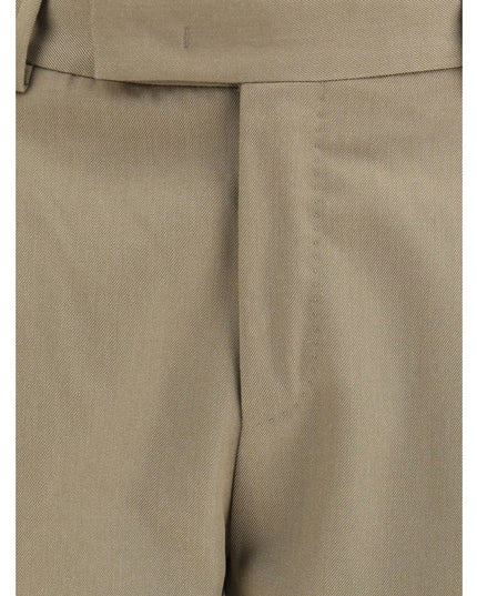 PT Torino Green Fleece Wool Dress Pants