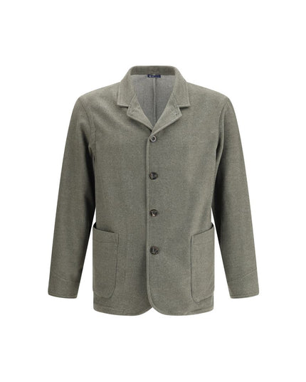 Finamore Green Fleece Wool Coat