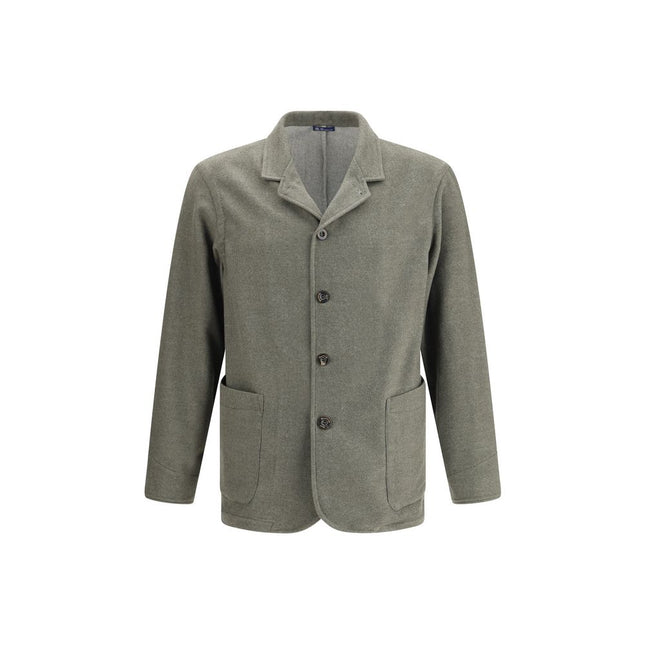Finamore Green Fleece Wool Coat