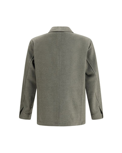 Finamore Green Fleece Wool Coat