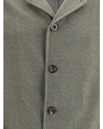 Finamore Green Fleece Wool Coat