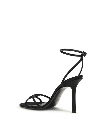 Jimmy Choo Black Calf Leather Bos Taurus Stiletto Heel Sandals