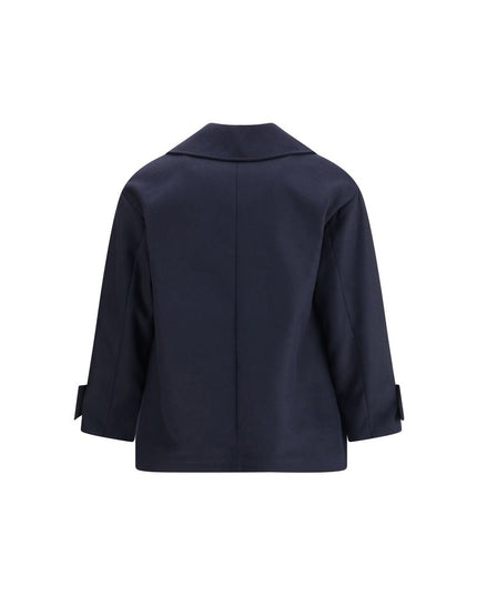Cruna Blue Fleece Wool Coat
