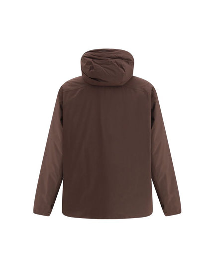 LAMINAR Brown Nylon Full-Length Jacket