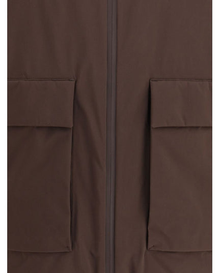 LAMINAR Brown Nylon Full-Length Jacket
