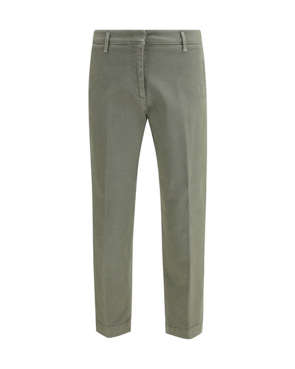 Cruna Green Cotton Casual Pants