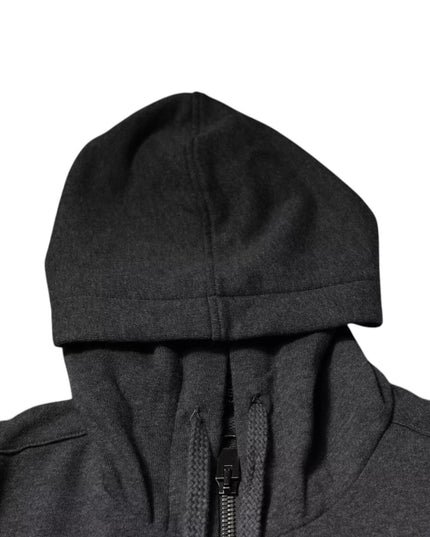 Dolce & Gabbana Gray Logo Full Zip Hooded Sweatshirt Sweater