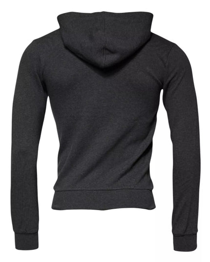 Dolce & Gabbana Gray Logo Full Zip Hooded Sweatshirt Sweater