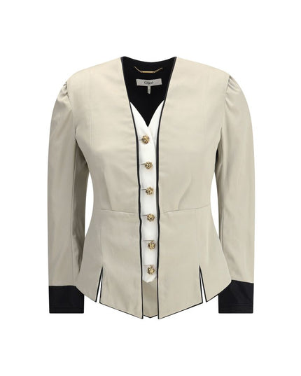 Chloé Silver Silk Coat