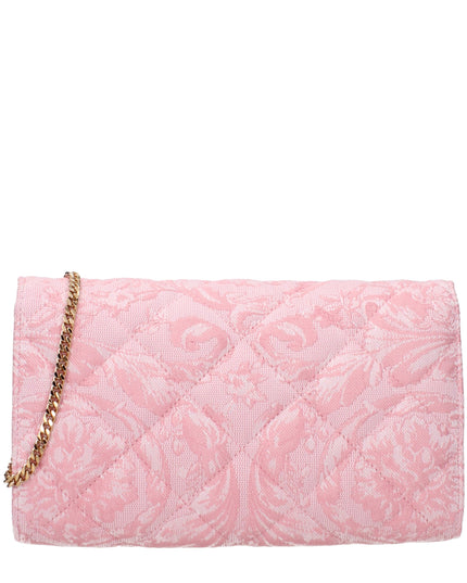 Versace Pink Fabric Clutch Bag