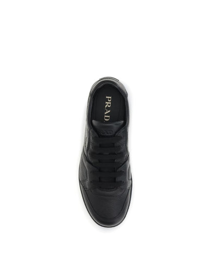 Prada Black Calf Leather Bos Taurus Sneakers