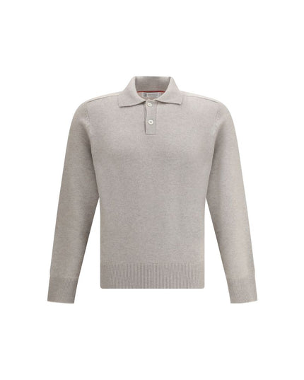 Brunello Cucinelli Beige Cashmere Polo Shirt