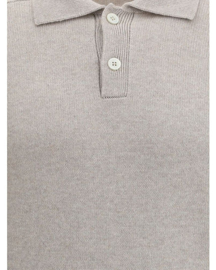 Brunello Cucinelli Beige Cashmere Polo Shirt