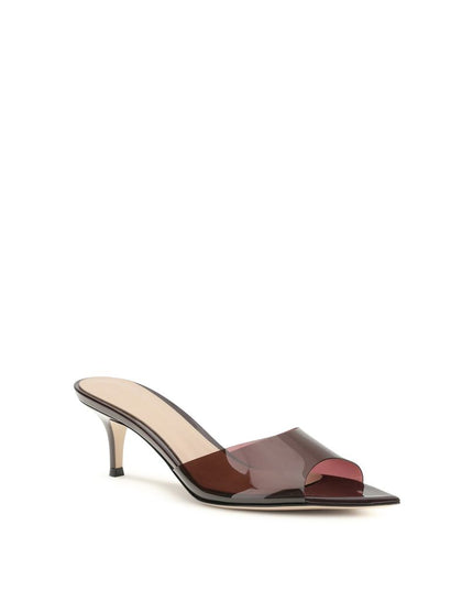 Gianvito Rossi Bordeaux Polyurethane Stiletto Heel Sandals