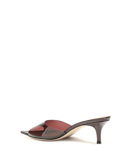 Gianvito Rossi Bordeaux Polyurethane Stiletto Heel Sandals