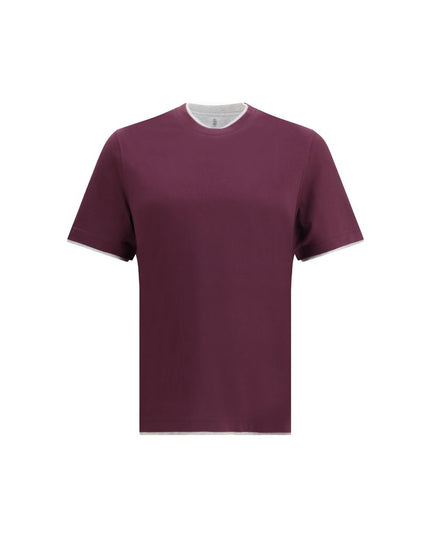 Brunello Cucinelli Purple Cotton T-Shirt
