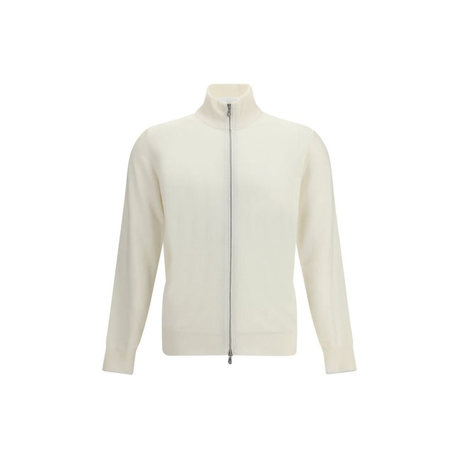 Brunello Cucinelli White Cashmere Cardigan