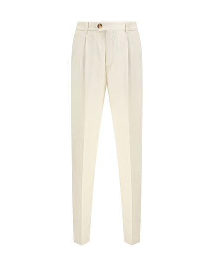 Brunello Cucinelli Cream Cotton Casual Pants