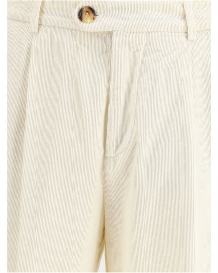 Brunello Cucinelli Cream Cotton Casual Pants