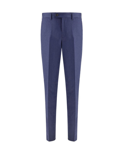 Brunello Cucinelli Blue Fleece Wool Pants