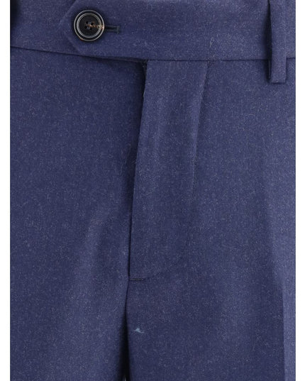 Brunello Cucinelli Blue Fleece Wool Pants
