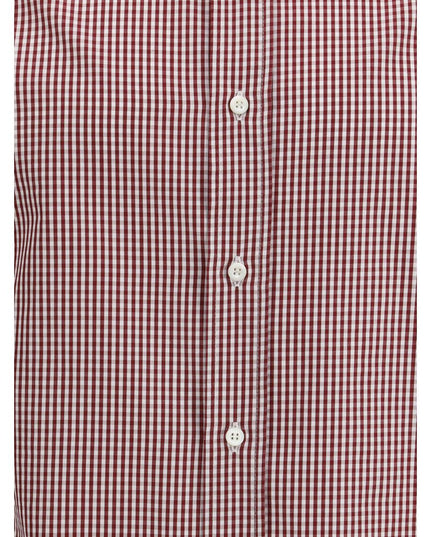 Brunello Cucinelli Red Cotton Pattern Shirt