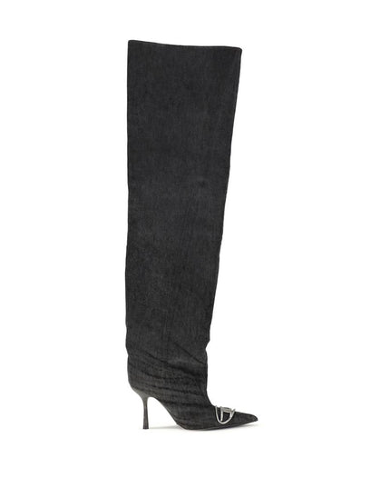 Diesel Black Fabric Over The Knee