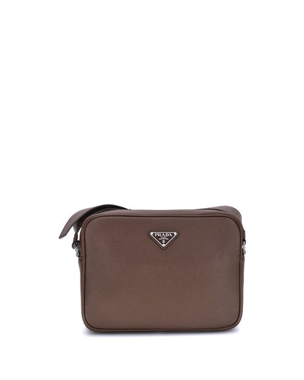 Prada Brown Calf Leather Bos Taurus Shoulder Bag