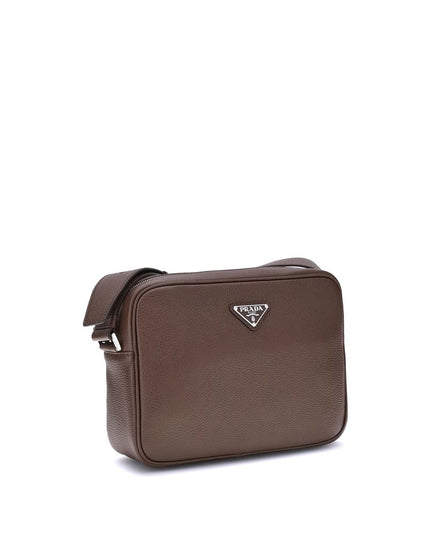 Prada Brown Calf Leather Bos Taurus Shoulder Bag