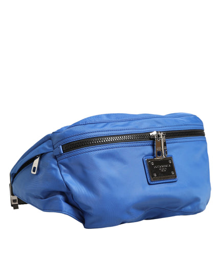 Dolce & Gabbana Blue Logo Plaque Nylon Waist Fanny Pack Men's Borse Bag