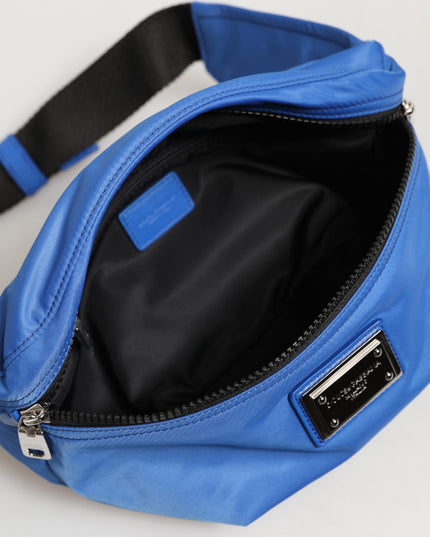 Dolce & Gabbana Blue Logo Plaque Nylon Waist Fanny Pack Men's Borse Bag