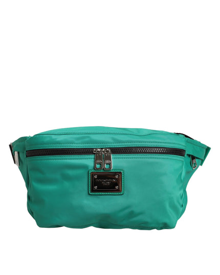 Dolce & Gabbana Green Logo Plaque Nylon Waist Fanny Pack Men's Borse Bag
