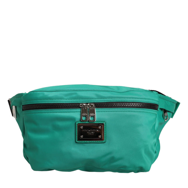 Dolce & Gabbana Green Logo Plaque Nylon Waist Fanny Pack Men's Borse Bag