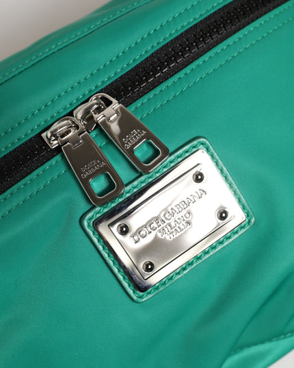 Dolce & Gabbana Green Logo Plaque Nylon Waist Fanny Pack Men's Borse Bag