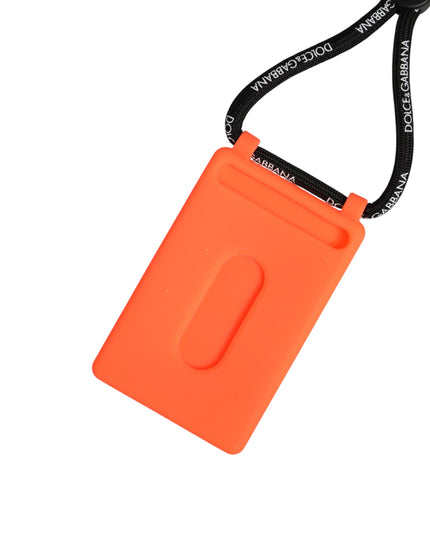 Dolce & Gabbana Holder Neon Orange Rubber DG Embossed Adjustable Badge
