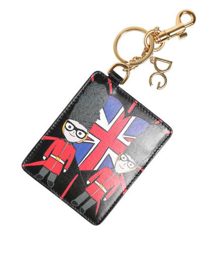 Dolce & Gabbana Black Leather #DGLovesLondon Cardholder Coin Case Keyring