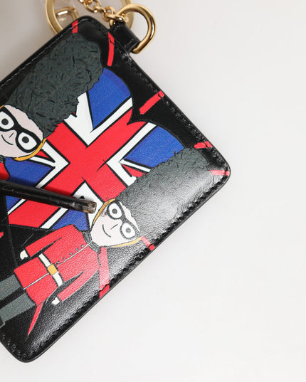 Dolce & Gabbana Black Leather #DGLovesLondon Cardholder Coin Case Keyring