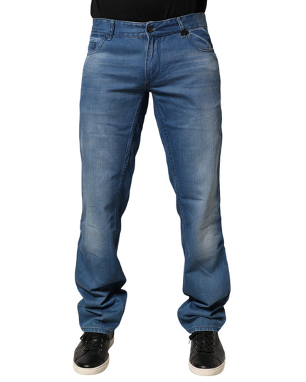 Verri Blue Washed Cotton Regular Fit Men Denim Trouser Jeans