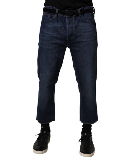 Vivienne Westwood Blue Mid Waist Cotton Men Cropped Denim Jeans